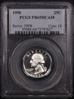 Obverse of this 1956 Washington Quarter PCGS PR-69 DCAM