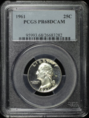 Obverse of this 1961 Washington Quarter PCGS PR-68 DCAM