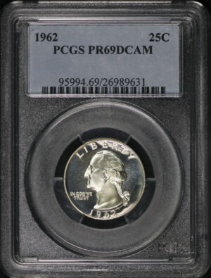 Obverse of this 1962 Washington Quarter PCGS PR-69 DCAM