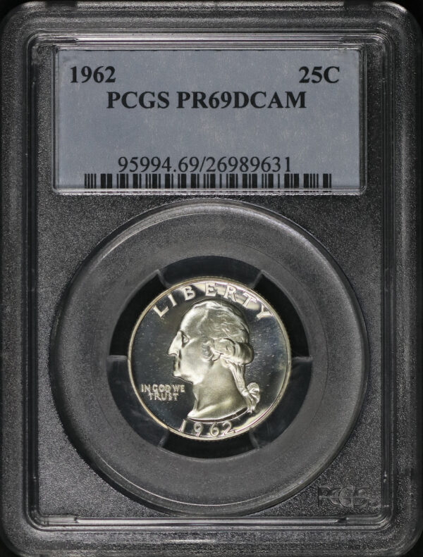Obverse of this 1962 Washington Quarter PCGS PR-69 DCAM