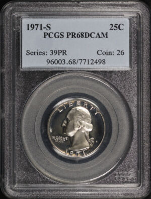 Obverse of this 1971-S Washington Quarter PCGS PR-68 DCAM