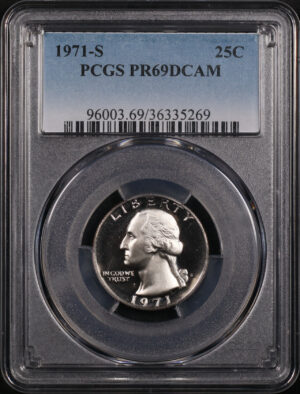Obverse of this 1971-S Washington Quarter PCGS PR-69 DCAM