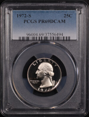 Obverse of this 1972-S Washington Quarter PCGS PR-69 DCAM