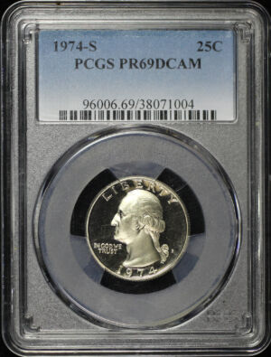 Obverse of this 1974-S Washington Quarter PCGS PR-69 DCAM