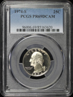 Obverse of this 1974-S Washington Quarter PCGS PR-69 DCAM