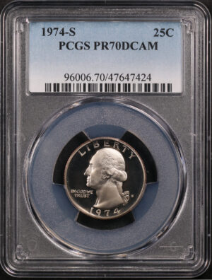 Obverse of this 1974-S Washington Quarter PCGS PR-70 DCAM