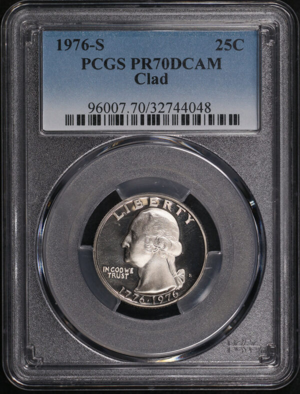 Obverse of this 1976-S Washington Quarter Clad PCGS PR-70 DCAM