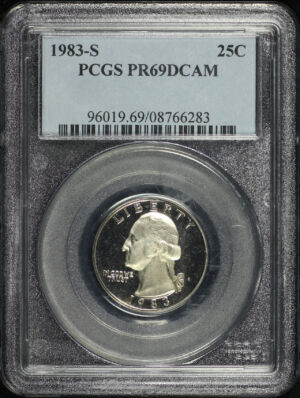 Obverse of this 1983-S Washington Quarter PCGS PR-69 DCAM