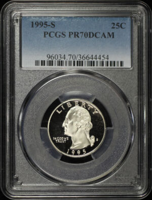 Obverse of this 1995-S Washington Quarter PCGS PR-70 DCAM