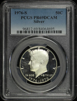 Obverse of this 1976-S Kennedy Half Dollar Silver PCGS PR-69 DCAM