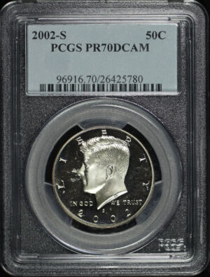 Obverse of this 2002-S Kennedy Half Dollar PCGS PR-70 DCAM