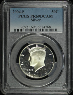 Obverse of this 2004-S Kennedy Half Dollar Silver PCGS PR-69 DCAM