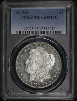 Obverse of this 1879-S Morgan Dollar PCGS MS-63 DMPL