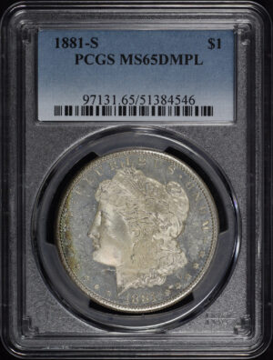 Obverse of this 1881-S Morgan Dollar PCGS MS-65 DMPL