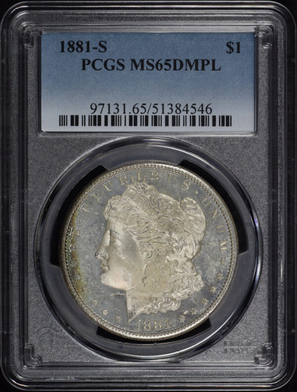 Obverse of this 1881-S Morgan Dollar PCGS MS-65 DMPL