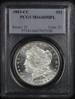 Obverse of this 1883-CC Morgan Dollar PCGS MS-64 DMPL