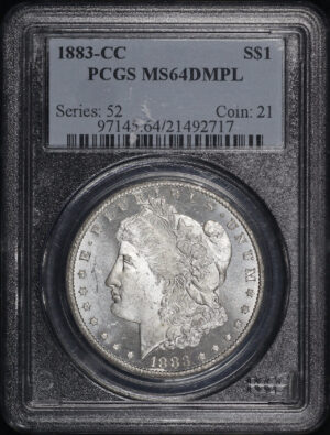 Obverse of this 1883-CC Morgan Dollar PCGS MS-64 DMPL