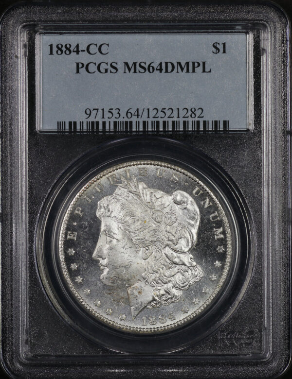 Obverse of this 1884-CC Morgan Dollar PCGS MS-64 DMPL