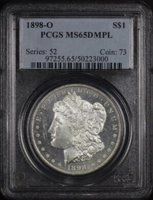 Obverse of this 1898-O Morgan Dollar PCGS MS-65 DMPL