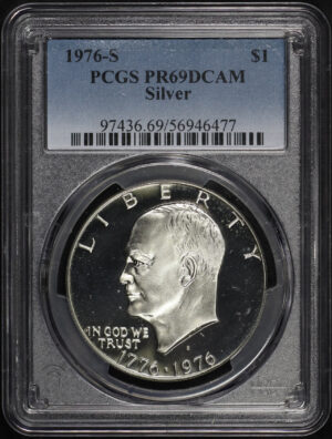 Obverse of this 1976-S Ike Dollar Silver PCGS PR-69 DCAM