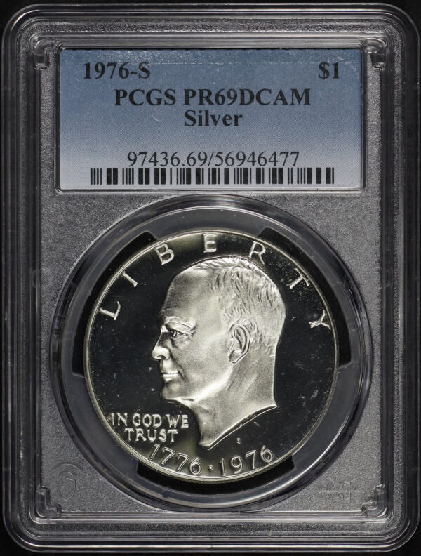 Obverse of this 1976-S Ike Dollar Silver PCGS PR-69 DCAM