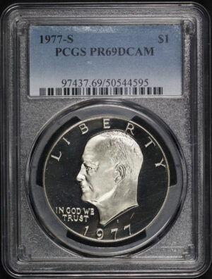 Obverse of this 1977-S Ike Dollar PCGS PR-69 DCAM