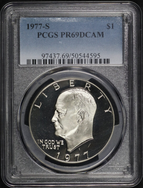 Obverse of this 1977-S Ike Dollar PCGS PR-69 DCAM