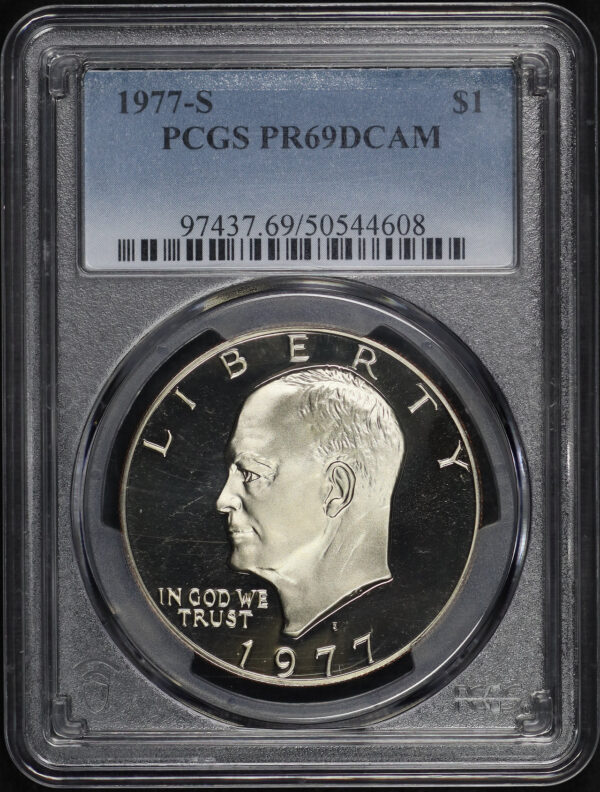 Obverse of this 1977-S Ike Dollar PCGS PR-69 DCAM