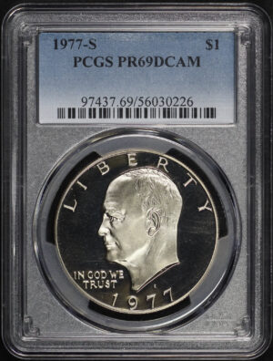 Obverse of this 1977-S Ike Dollar PCGS PR-69 DCAM