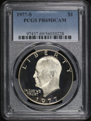 Obverse of this 1977-S Ike Dollar PCGS PR-69 DCAM