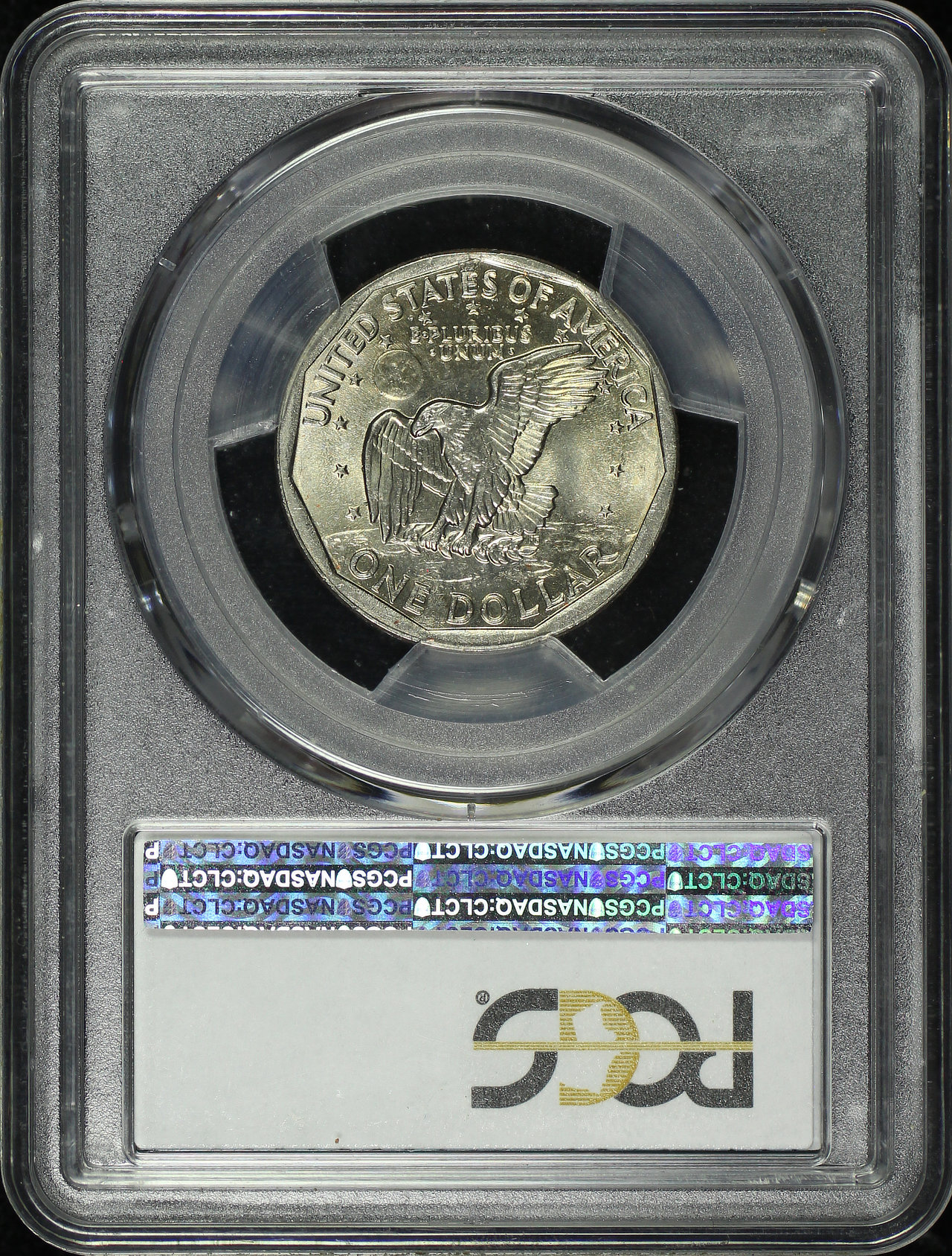 Reverse of this 1979-P Susan B. Anthony Dollar Wide Rim PCGS MS-65