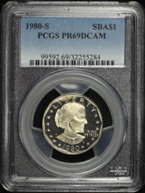 Obverse of this 1980-S Susan B. Anthony Dollar PCGS PR-69 DCAM