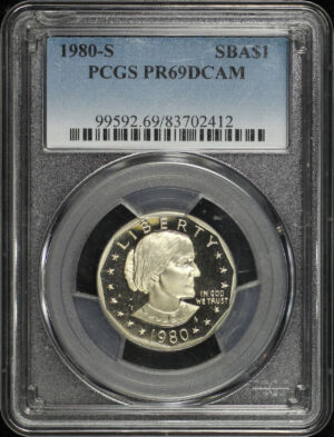 Obverse of this 1980-S Susan B. Anthony Dollar PCGS PR-69 DCAM