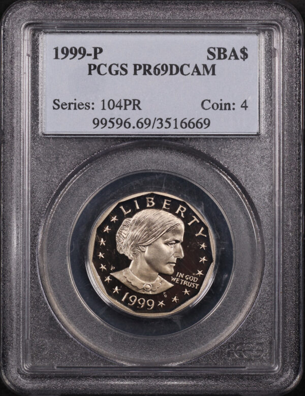 Obverse of this 1999 Susan B. Anthony Dollar PCGS PR-69 DCAM