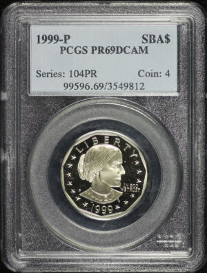 Obverse of this 1999-P Susan B. Anthony Dollar PCGS PR-69 DCAM