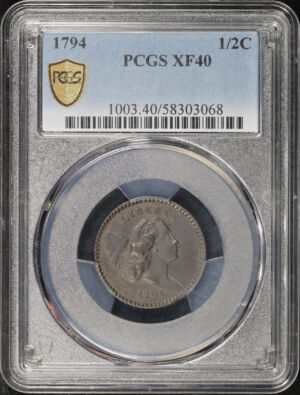 Obverse of this 1794 Liberty Cap Half Cent PCGS XF-40
