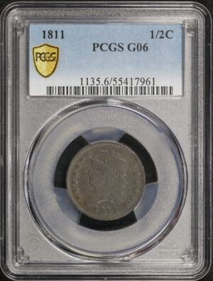 Obverse of this 1811 Classic Head Half Cent PCGS G-06 BN