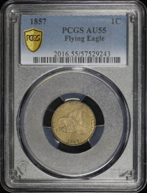 Obverse of this 1857 Flying Eagle Cent PCGS AU-55