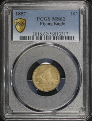 Obverse of this 1857 Flying Eagle Cent PCGS MS-62