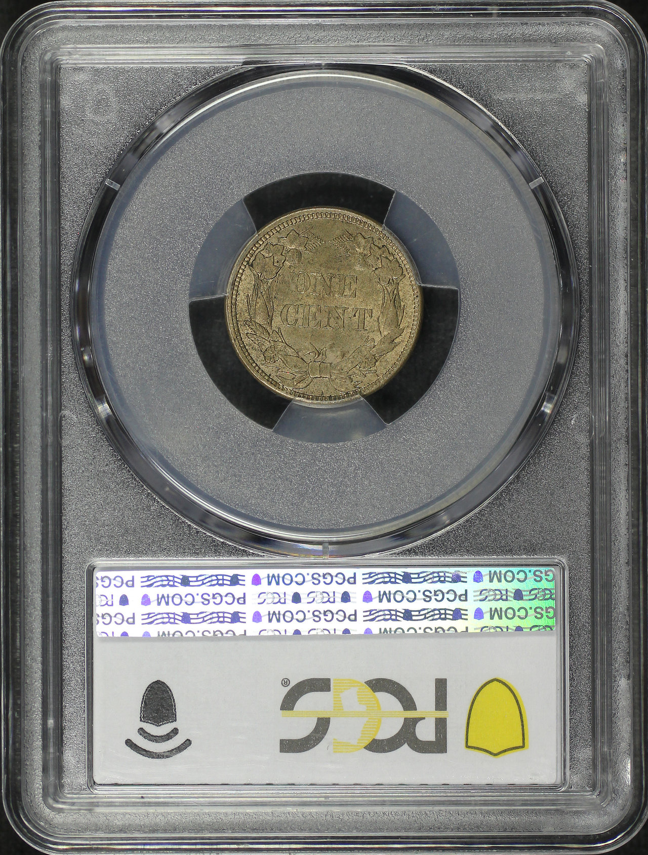 Reverse of this 1858 Flying Eagle Cent Small Letters PCGS MS-61