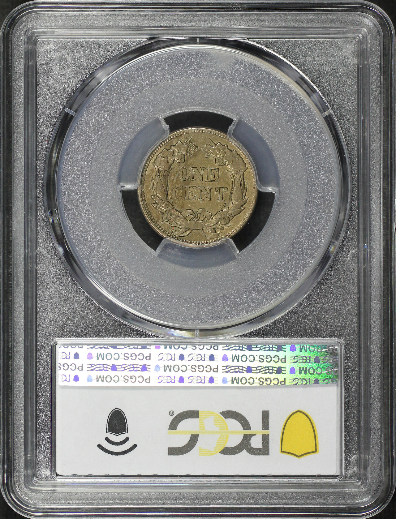 Reverse of this 1858/7 Flying Eagle Cent Strong Overdate PCGS AU-58