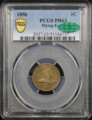 Obverse of this 1856 Flying Eagle Cent PCGS PR-63 CAC