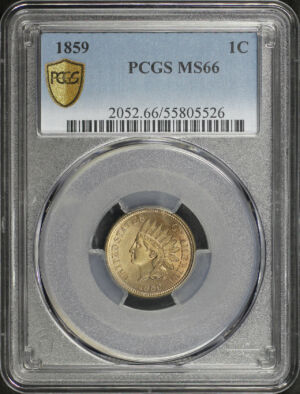 Obverse of this 1859 Indian Cent PCGS MS-66