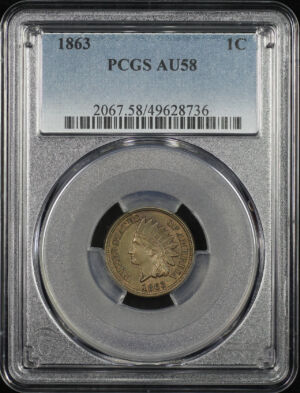 Obverse of this 1863 Indian Cent PCGS AU-58