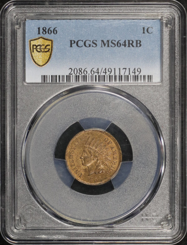 Obverse of this 1866 Indian Cent PCGS MS-64 RB