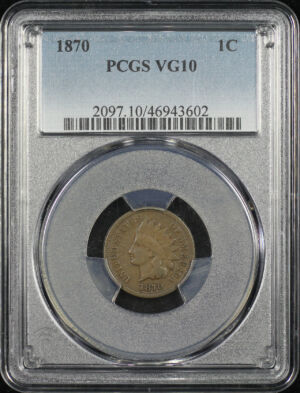 Obverse of this 1870 Indian Cent PCGS VG-10