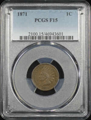 Obverse of this 1871 Indian Cent PCGS F-15