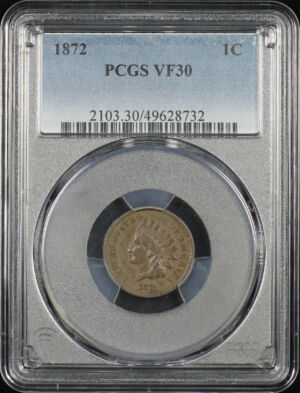 Obverse of this 1872 Indian Cent PCGS VF-30