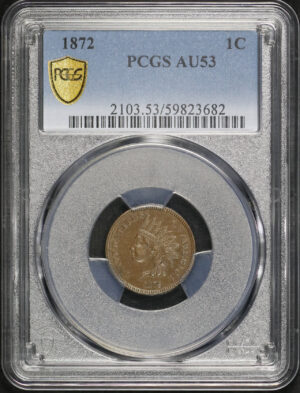 Obverse of this 1872 Indian Cent PCGS AU-53 BN