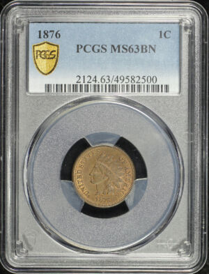 Obverse of this 1876 Indian Cent PCGS MS-63 BN